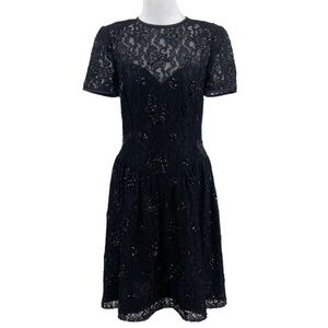 Morton Myles for the Warrens Formal Dress Women Size 8 Black Sequin Overlay Mesh